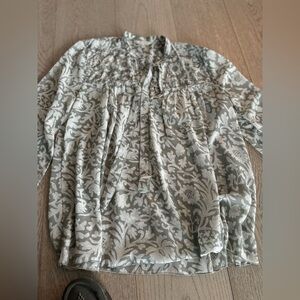 Ladies Lucky brand blouse. Sheer georgette with beaded yoke.